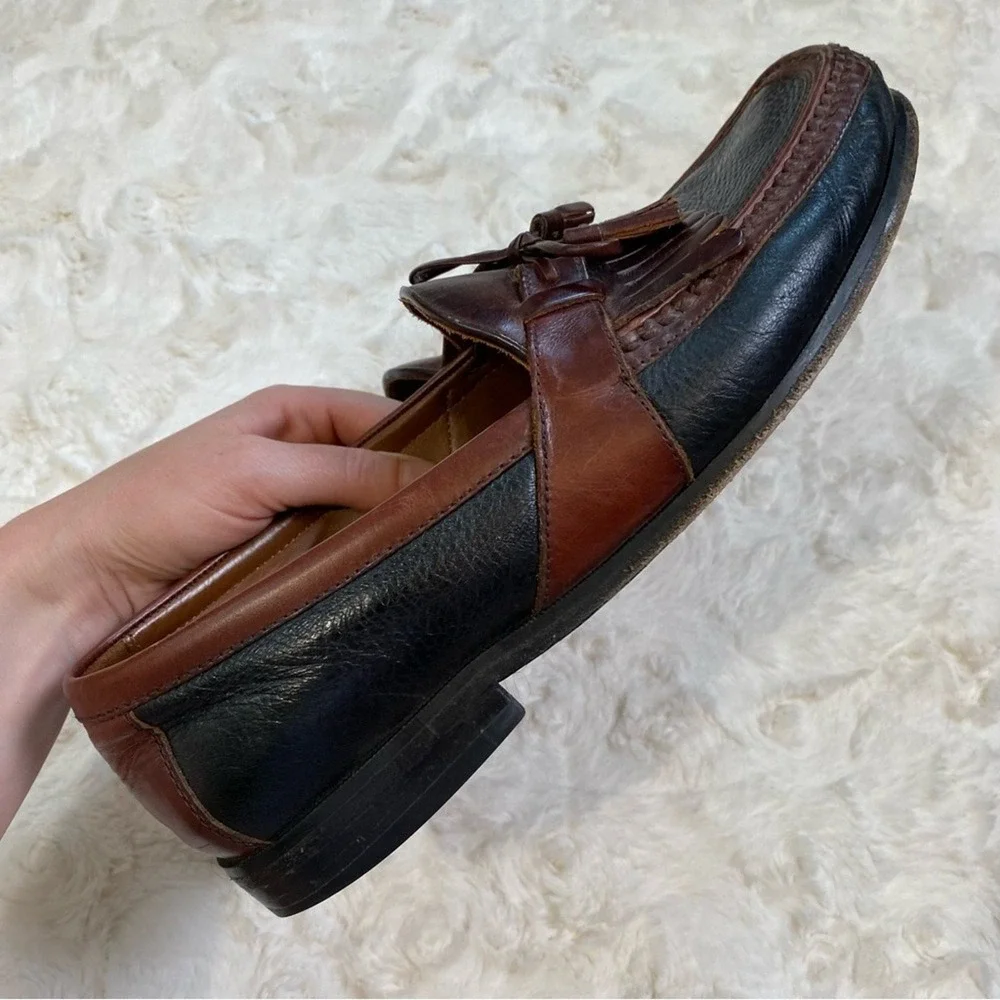 Johnson and Murphy Aragon Il‎ Kiltie Tassel Loafer Men's 11.5 Brown Black Shoe